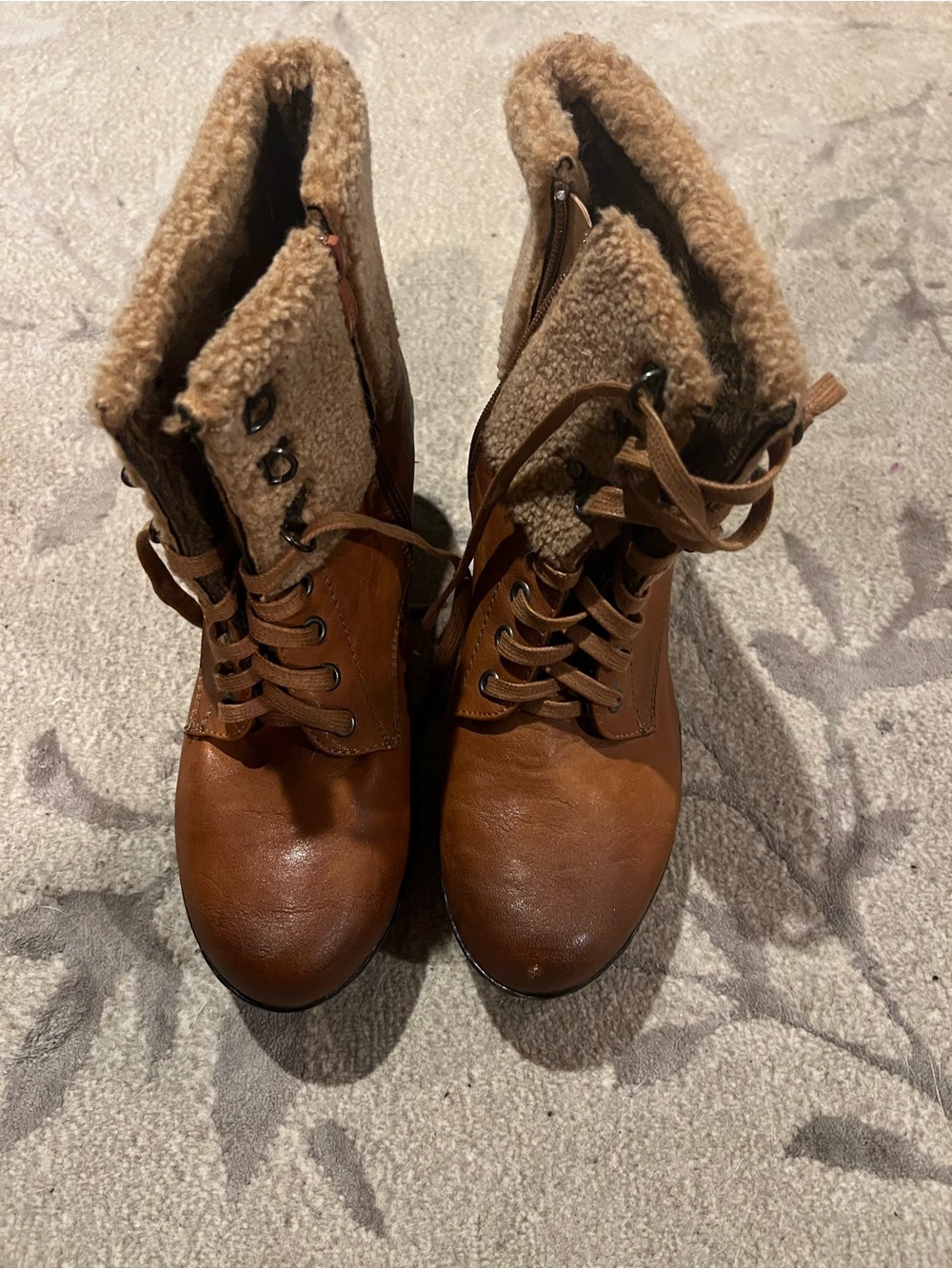 PATRIZIA by Spring Step "Iceland" Faux-Shearling Wedge Ankle Boots